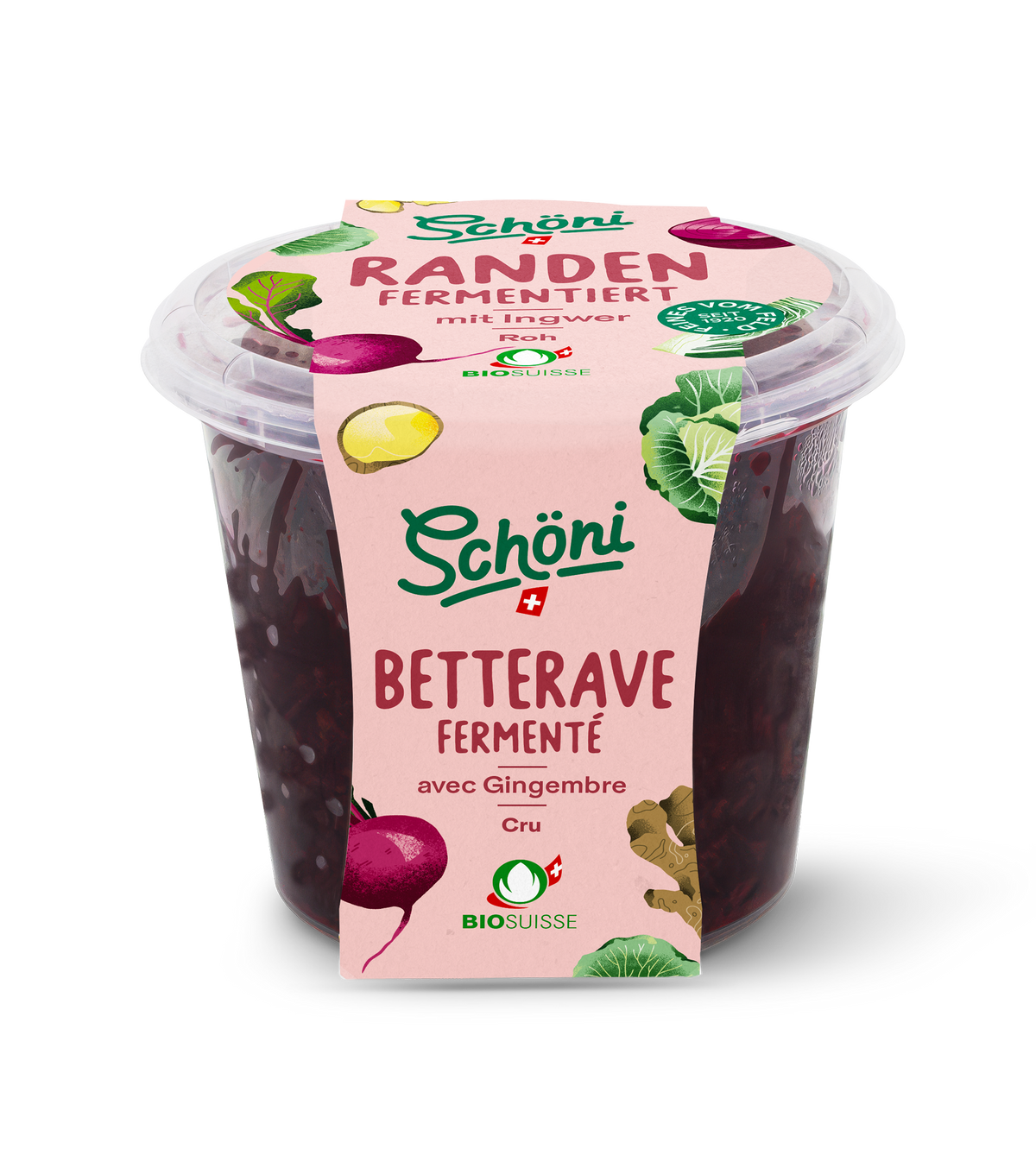 Schöni Bio Randen mit Ingwer fermentiert roh 475g