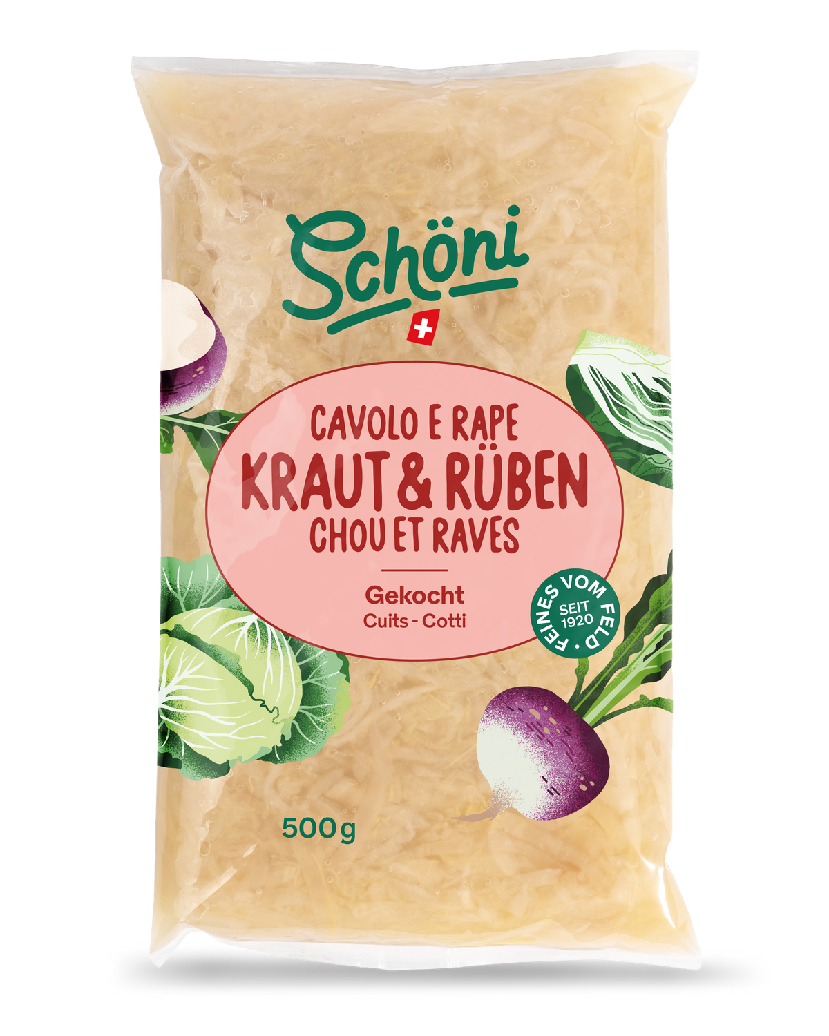 Schöni Kraut und Rüben gekocht 500g