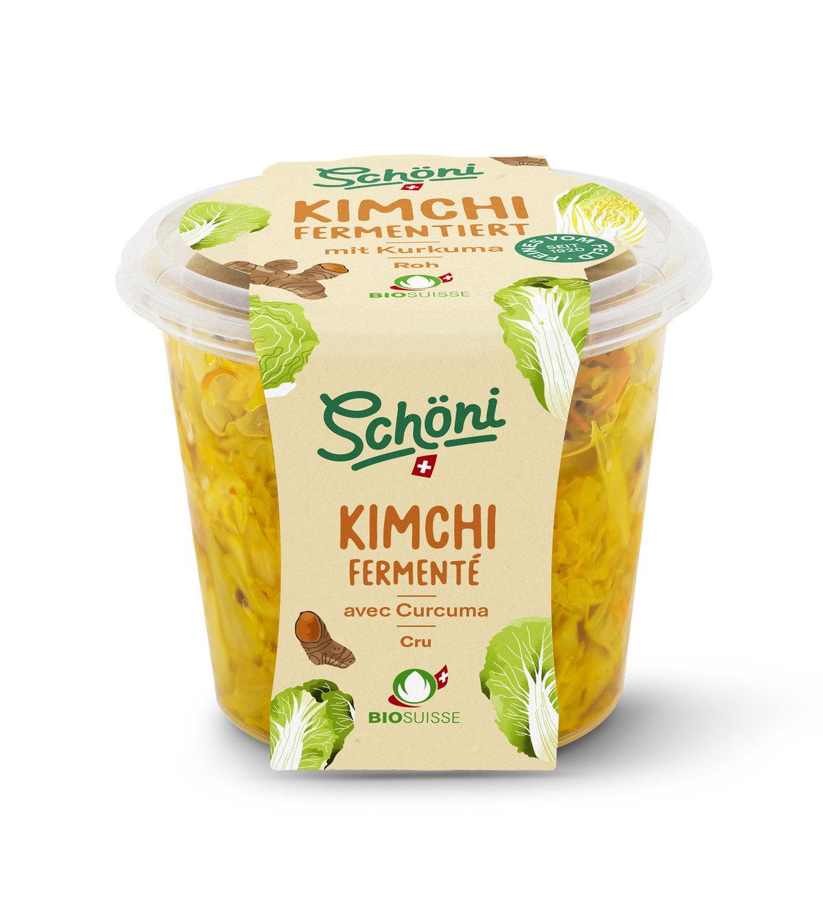 Schöni Bio Kimchi mit Kurkuma fermentiert roh 475g