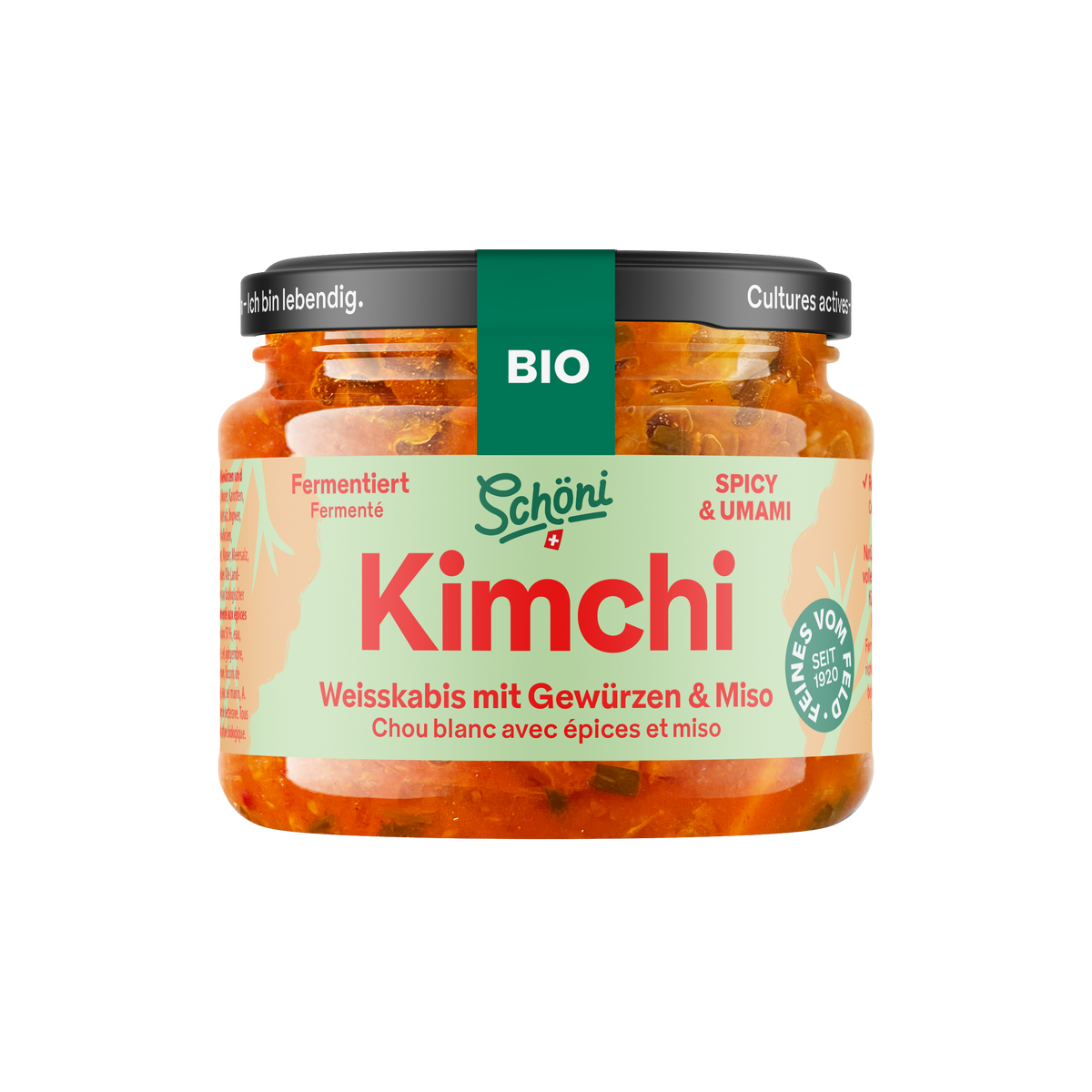 Schöni Bio Kimchi mit Weisskabis fermentiert roh 250g